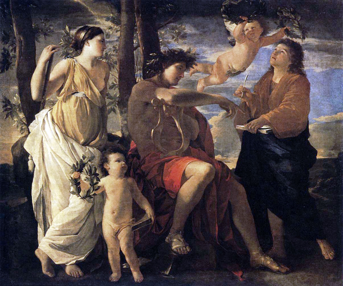 L'Inspiration du Poète tableau peint par Nicolas Poussin