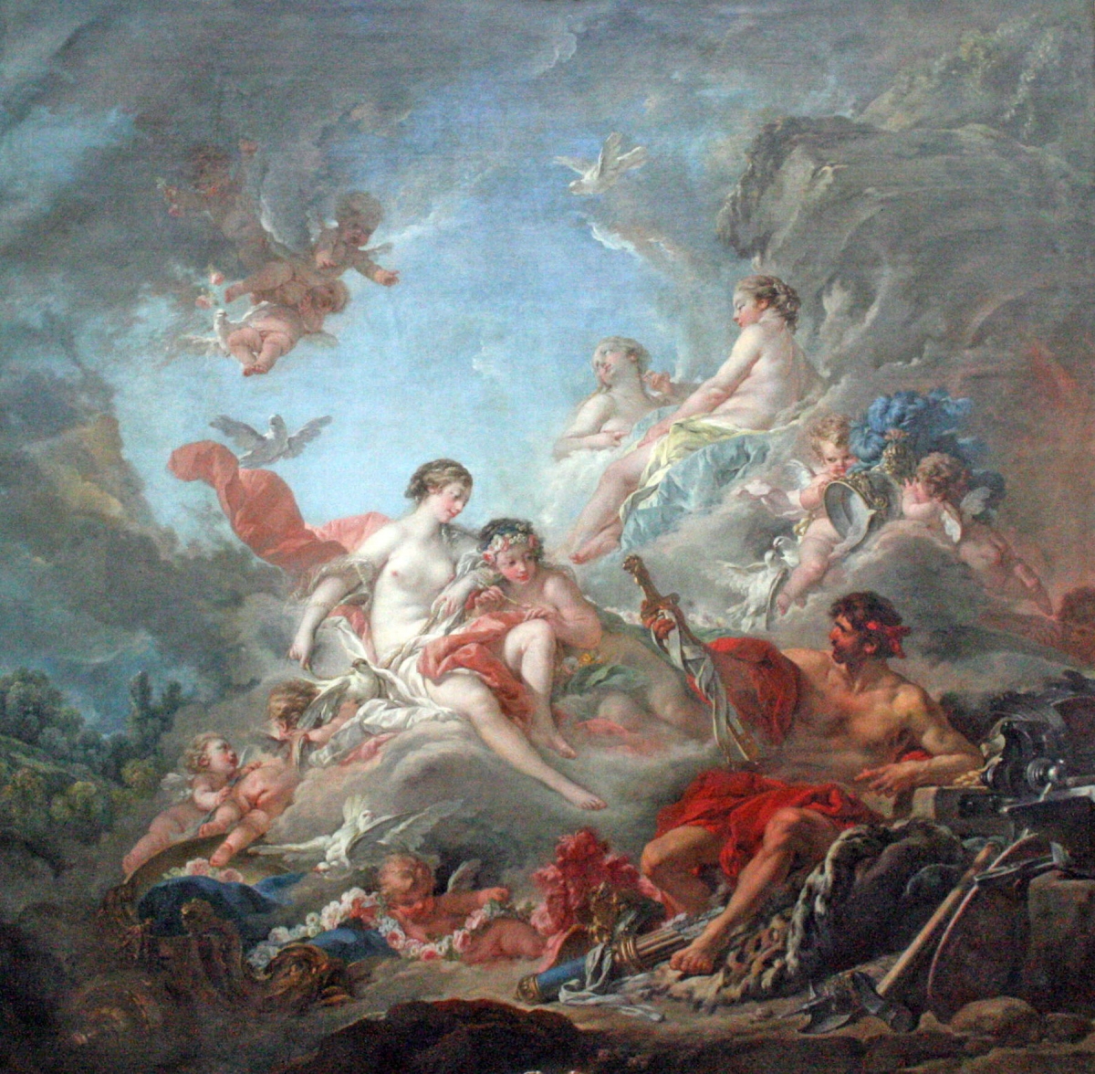Les Forges de Vulcain tableau peint par François Boucher en 1757