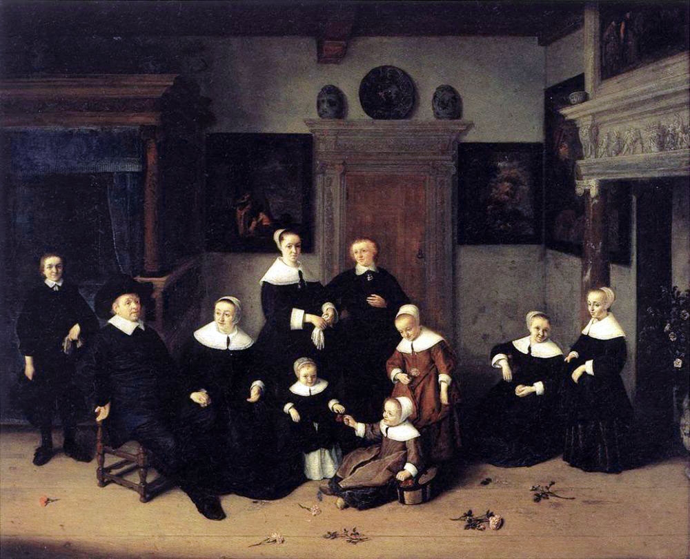 Portrait de famille tableau peint par Adriaen Van Ostade